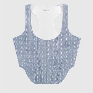 Handmade Light Blue Denim Corset